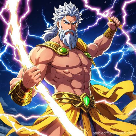Zeus Holding Lightning Bolt | Stable Diffusion Online