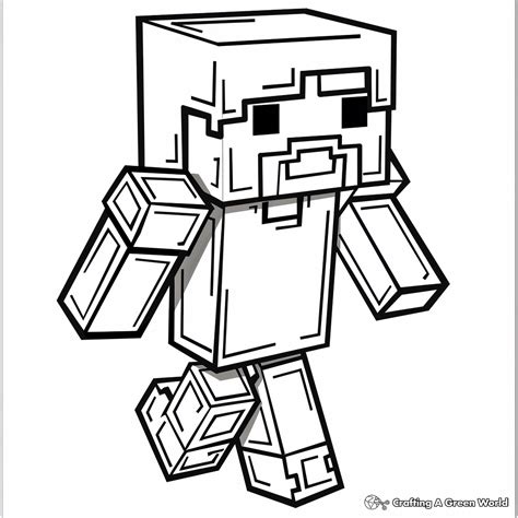 Minecraft Steve Coloring Pages - Free & Printable!