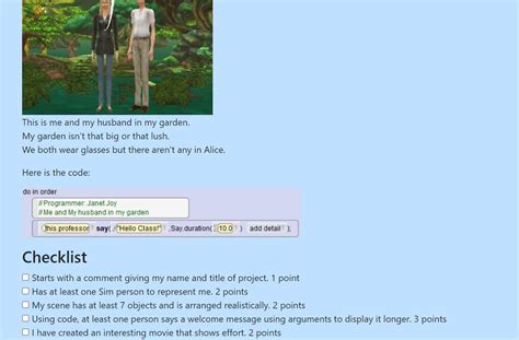 Alice Programming Exercise 的图像结果