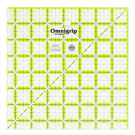 Omnigrid Omnigrip 7-1/2" x 7-1/2" Non-Slip Square Quilting Ruler ...