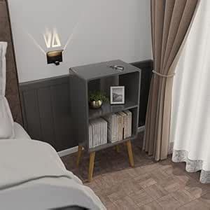 ETIQUETTE ART Bedside Table,Mid-Century Modern Bedside Table with ...