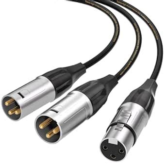 TISINO XLR Splitter Cable, 1 XLR Female to 2 XLR Male Patch Y Cable ...