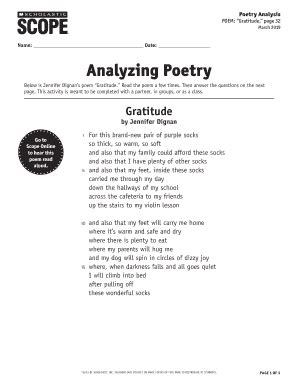 Analyzing Poetry - Scholastic Scope - Fill and Sign Printable Template ...