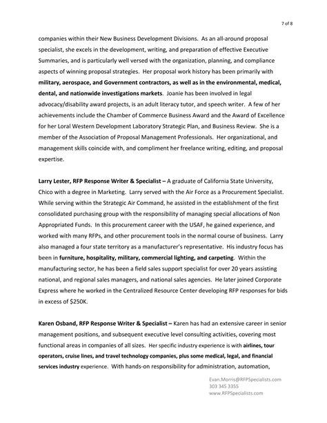 1 rfp specialists capabilities | PDF