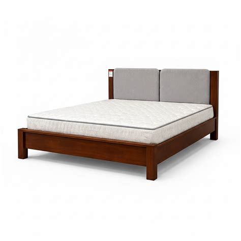 ARENA BED LANCASTER WALNUT WITH CUSHION SILVER