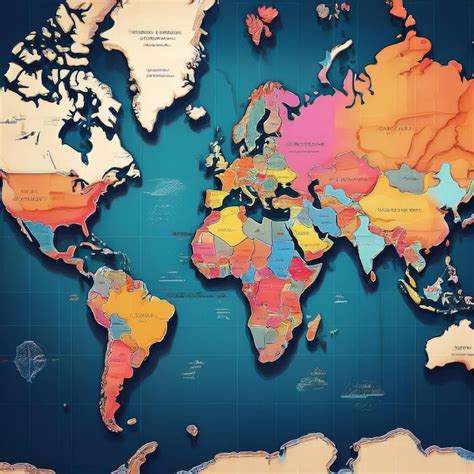 World Map Outline Colorful 的图像结果