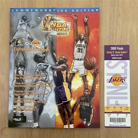 KOBE BRYANT NBA FINALS DEBUT - 2000 LAKERS PROGRAM & FULL TICKET GAME ...