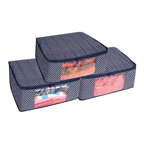 HomeStrap set of 3 Cotton Quilted 3 Layered Foldable Saree Covers ...