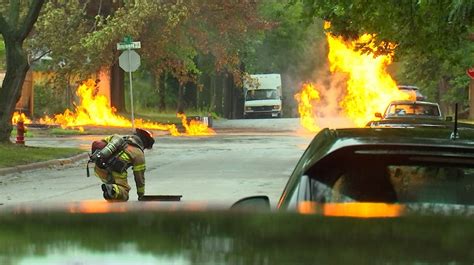 RAW VIDEO: Natural gas fire in St. Paul caused by lightning strike ...