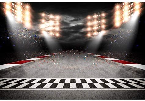 Buy CSFOTO 12x8ft Finish Line Race Track Backdrops Car Racing ...