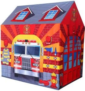 CITY BRAND Fire Station Tent Foldable Play House Activity Game ...