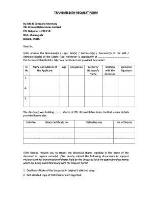 Fillable Online TRANSMISSION REQUEST FORM - trlkrosaki.com Fax Email ...