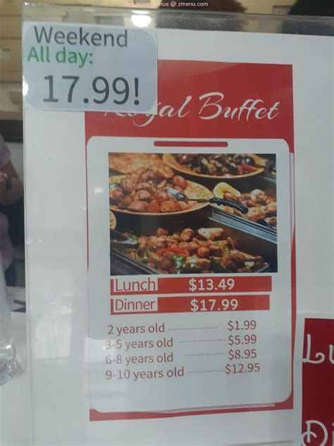 Online Menu of Royal buffet Restaurant, Zephyrhills, Florida, 33542 - Zmenu