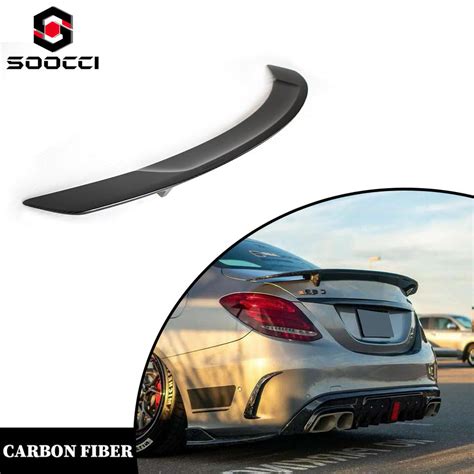 Real Carbon Fiber RT Style W205 C63 Rear Spoiler for Mercedes Benz C ...