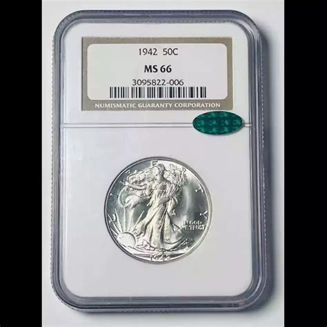 1942 Walking Liberty Half Dollar NGC MS-66 CAC - Bob Paul Rare Coins