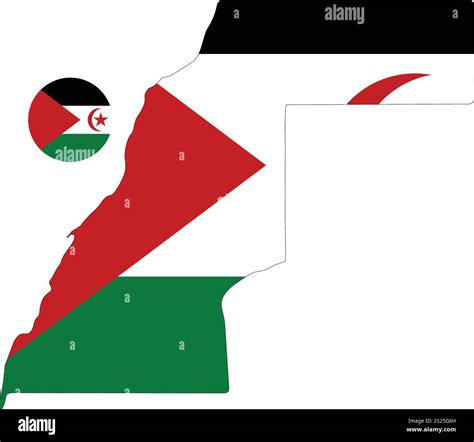 Sahrawi Arab Democratic Republic Map and Flag Stock Vector Image & Art - Alamy
