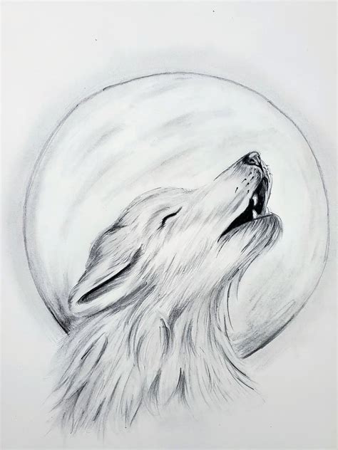 Easy Wolf Howling Drawings In Pencil Simple Howling Wolf Sketch