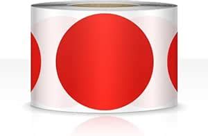 True-Ally 50 mm Chromo Red Colored Round Circle Dot Label - 2 inch ...
