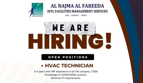 Walk-in Interview in Dubai: Al Najma Al Fareeda Hiring HVAC ...