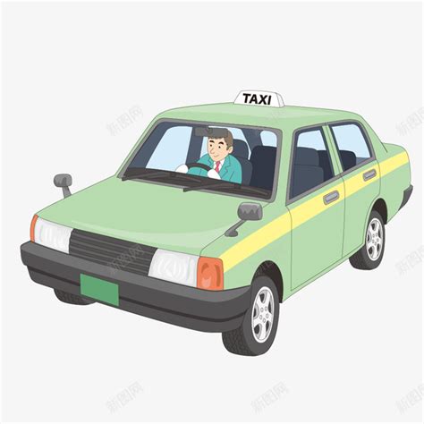 手绘卡通绿色立体出租车png图片免费下载-素材7JyqejjVW-新图网