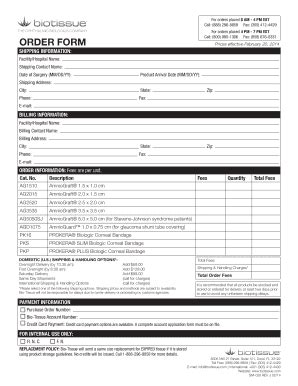 Fillable Online Order bformb - Bio-Tissue Fax Email Print - pdfFiller