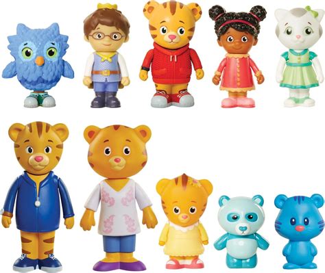 Amazon.com: Daniel Tiger's Neighborhood Friends & Family Figure Set (10 ...