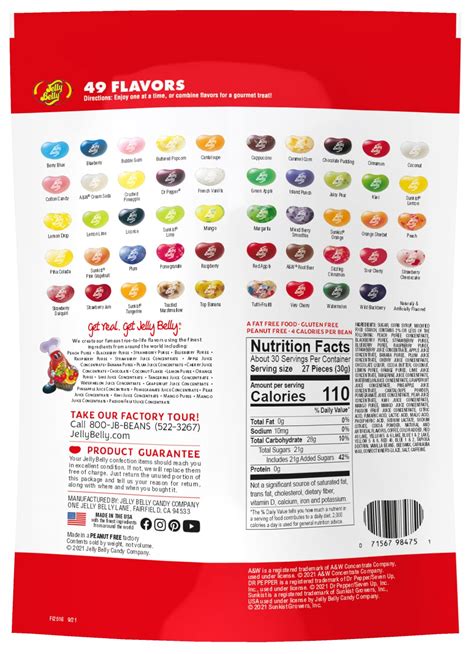 Jelly Bean Flavors Chart