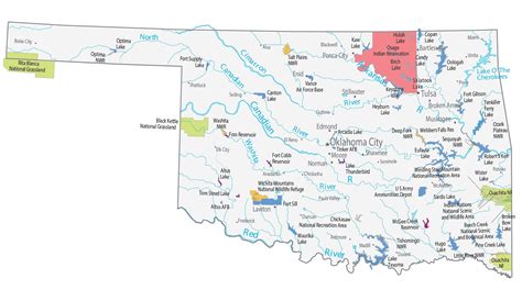 Map of Oklahoma - Cities and Roads - GIS Geography