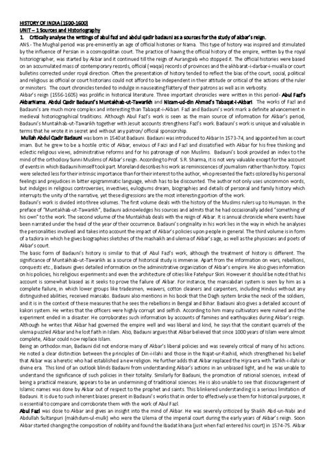 Muntakhab ut tawarikh - Badauni, Persian Historiography, history of ...