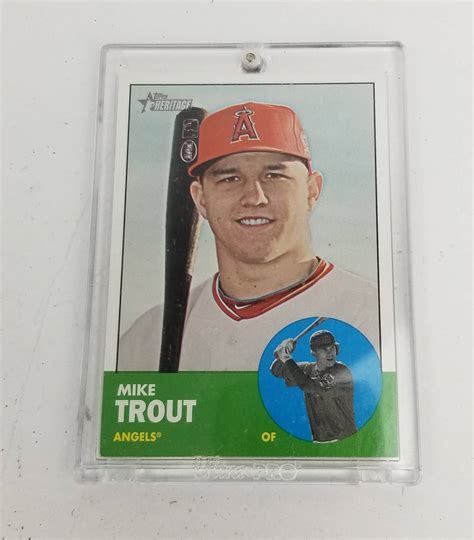 Topps 2012 Heritage Mike Trout Card In Protective Case Auction