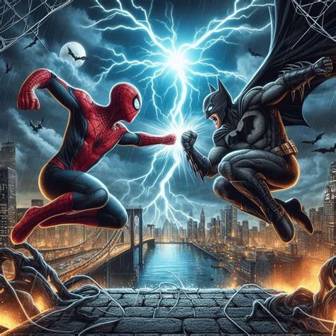 Download Batman Vs Spiderman Epic Showdown Wallpaper | Wallpapers.com