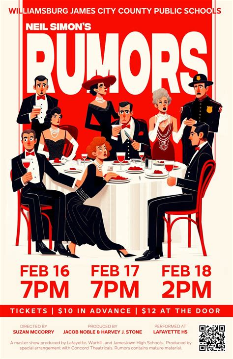 WJCC Schools Theatre presents Neil Simon’s Rumors – WJCC Schools