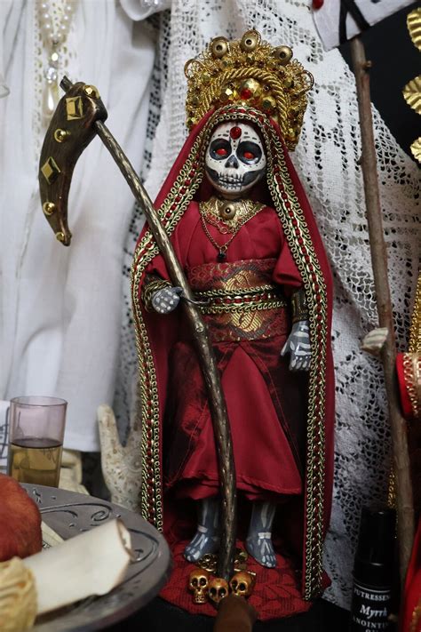 La Santisima Muerte Statue La Niña Roja 16 Inches Red Santa - Etsy