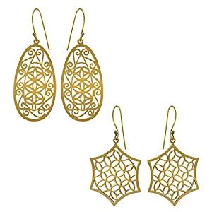 Buy Elegant Brass Metallic Earring Combo Set For Women(Set of 2) at ...