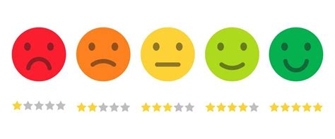 Customer satisfaction level emoji level feedback star rating with good ...