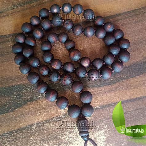 Ram Tulsi 54+1 Jpa Mala 18mm SIze Dark Brown Colour - Tulsi Mala