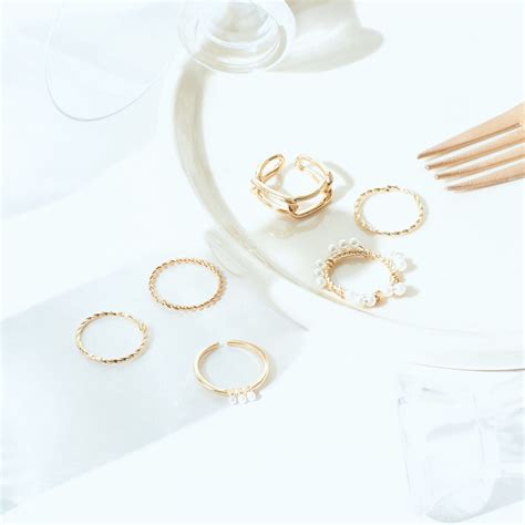 Set Of 6 Vortex Vogue Rings | Salty – Salty Accessories
