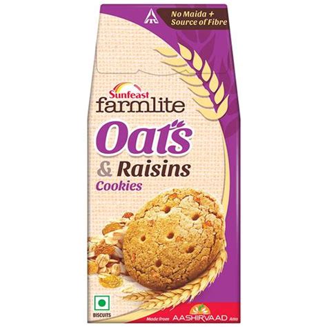 Sunfeast Farmlite Biscuit - Cookies - Oats & Raisins, 150 g Carton ...