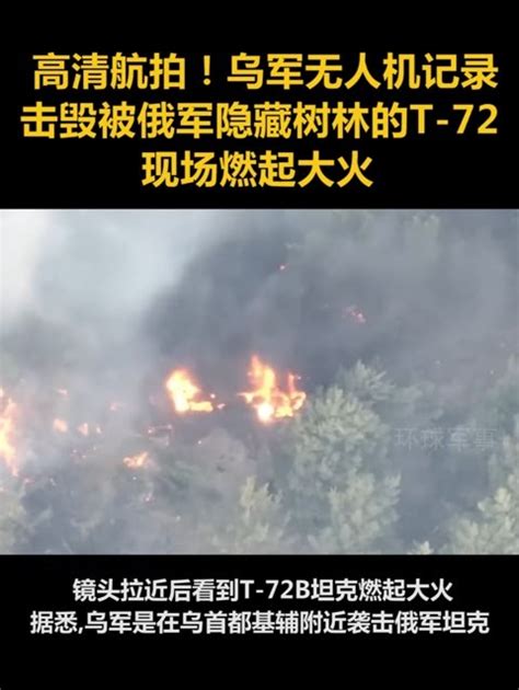 高清航拍！乌军无人机记录击毁被俄军隐藏树林的T-72，现场燃起大火_凤凰网视频_凤凰网