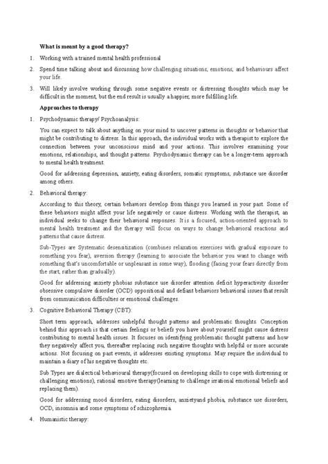 Factual Friday 2 - What is meant by a good therapy? Working with a ...