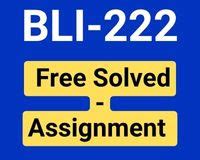 IGNOU BLIS: BLI-222 Free Solved Assignments
