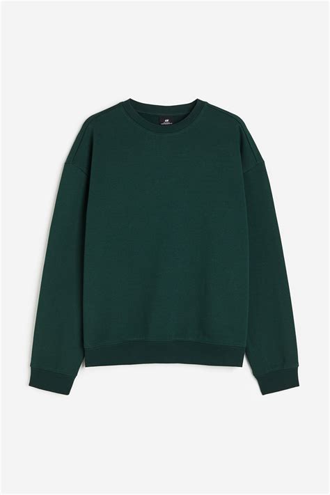 Relaxed Fit Sweatshirt - Dark green - Men | H&M GB