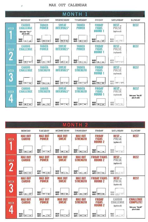 Insanity Max Out Calendar! Hit Tha Floor - Starting 12/15/14 *If you ...