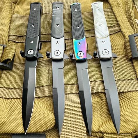 Italian Milano Stiletto Tactical Spring Assisted Folding Pocket Knife ...