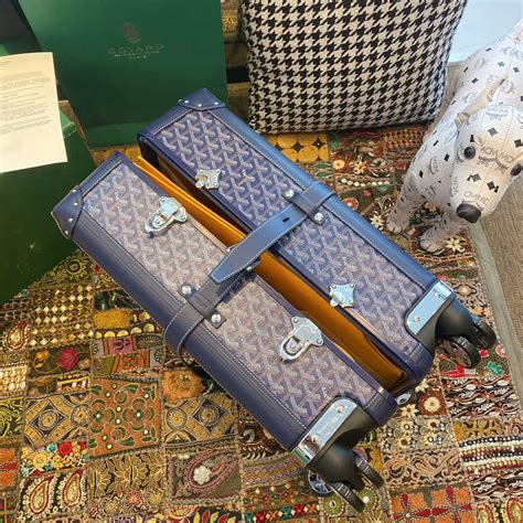 Goyard Travel Luggage 20 inch Navy Blue Leather - AAA Bag