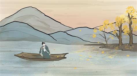 中国风插画 | 秋分时节的湖上泛舟|插画|概念设定|木灯插画 - 原创作品 - 站酷 (ZCOOL)