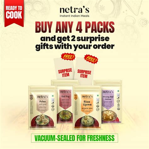 Netra's Instant Indian Cuisine | Breakfast, Meals, Curries & Sweets