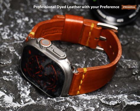 Apple Watch Ultra 2 Band 49mm SADDLE DOUBLE-BONDED Tapered Wide Leather ...