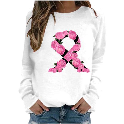 Breast Cancer Awareness Sweatshirts for Women October Pullover Tops ...