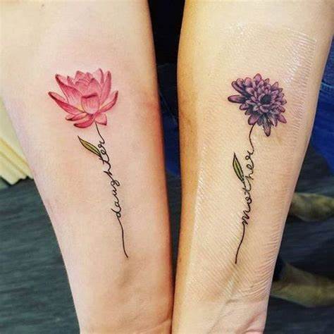 Blooming Flowers of Love tattoo ideas for moms with daughters